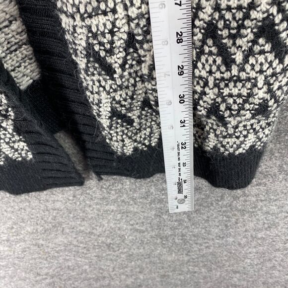 Cynthia Rowley Cardigan Women M Medium Gray Striped Alpaca Open Front Collared - Picture 8 of 9